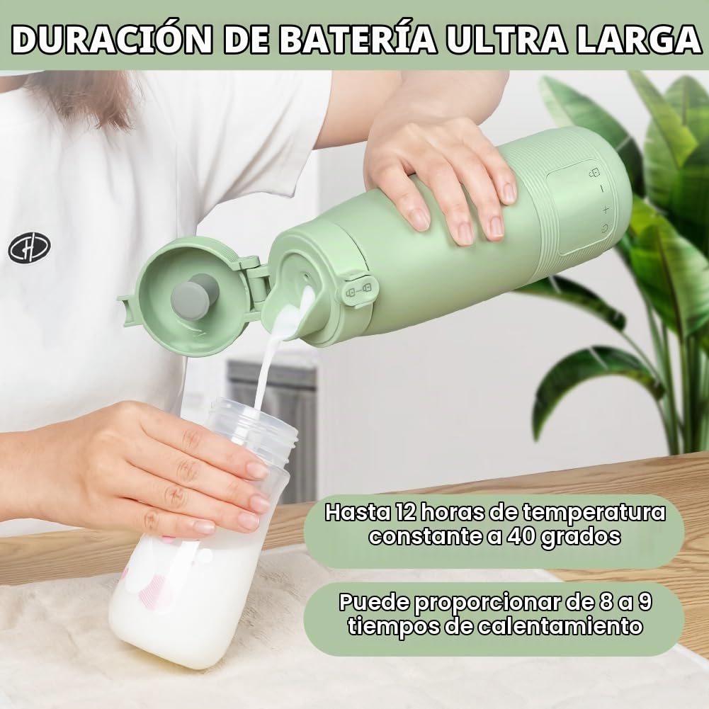 Aolso Calienta Biberones Portátil, Calentamiento Rápido, Calentador de Botellas para Bebé Leche Materna, Agua y Fórmula, Gran Capacidad de 500ml con Control de Temperatura Para Viajes y Uso Diario