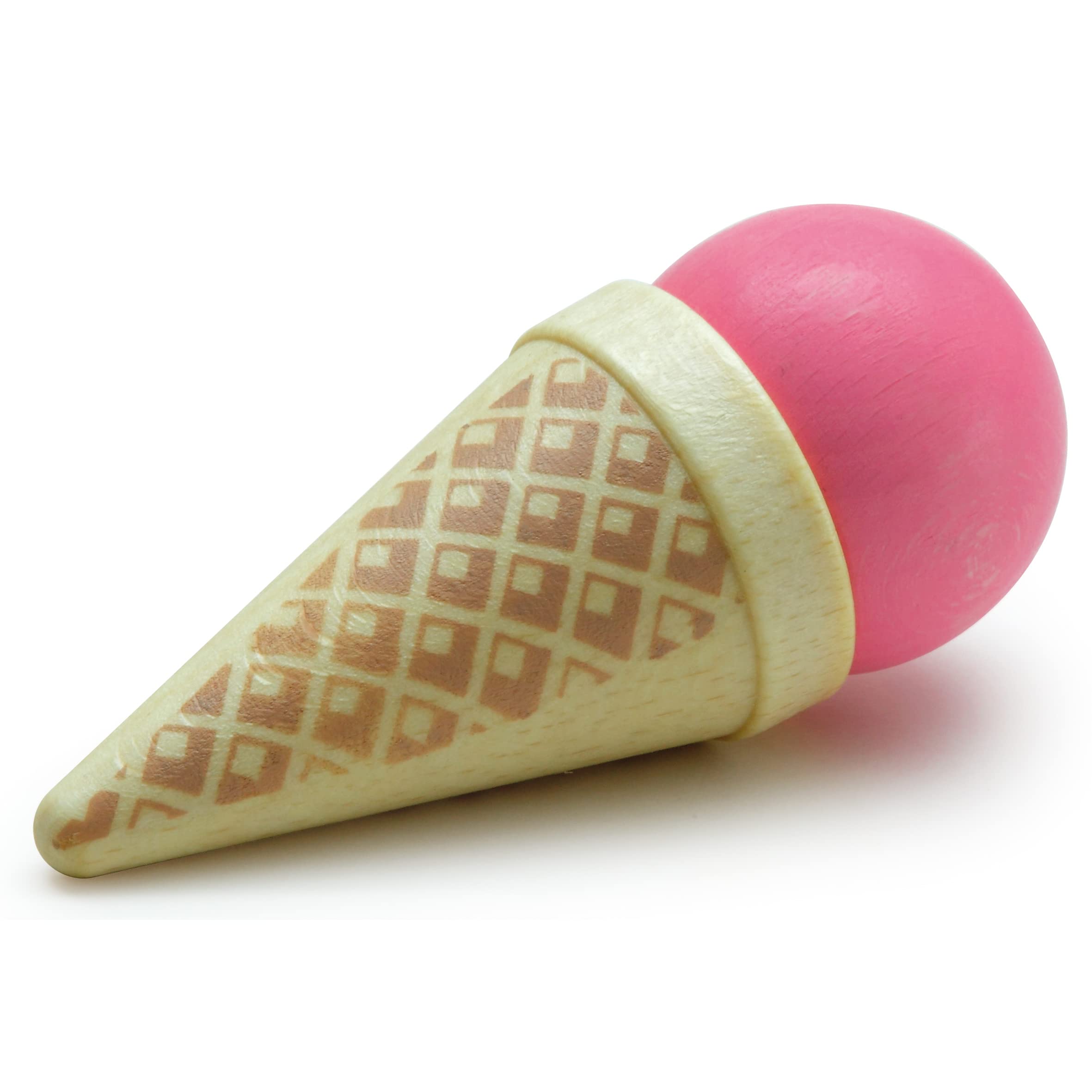 Wooden Play Food - Strawberry Ice Cream Cone Toy by Erzi