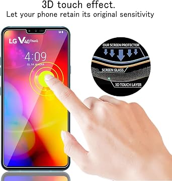 3 Pieces Tempered Glass Screen Protector for LG V40 ThinQ Hardness 9H Anti Scratch HD Screen Protector Film