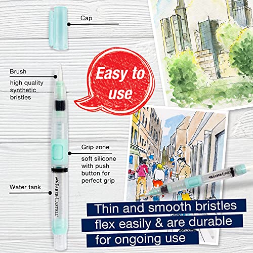 Faber-Castell Deluxe Water Brush Pen - Refillable Aqua Brush Pen For Watercolor #TOP4