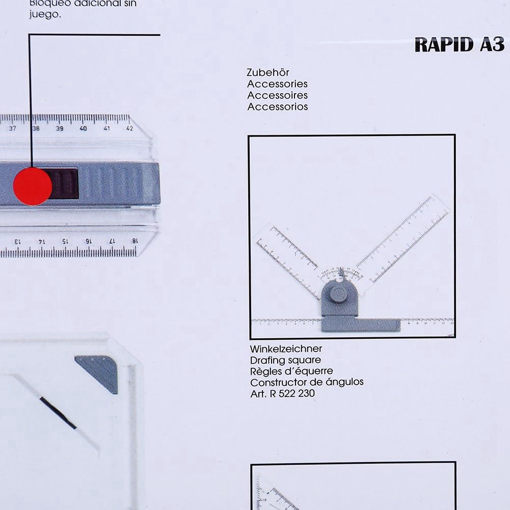 Cocoarm Tablero de Dibujo de Ingeniería, Tablero de Dibujo con Regla, Mesa de Tablero de Dibujo A3 con Movimiento Paralelo Claro y Regular y de Medición de ángulo Ajustable