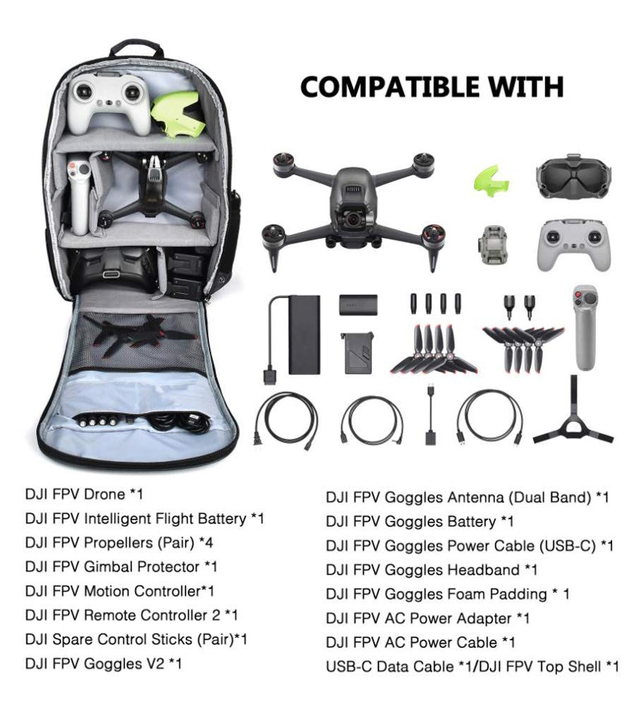 Amazon.co.jp: Huobo DJI FPV対応ドローンバックパック収納バッグ大 