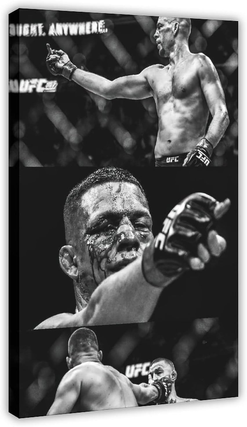 – UFC Conor Poster Mcgregor Khabib Wall Decorative Nurmagomedov Tony canvas poster Ferguson David Goggins And More Framed And Unframed (STYLE E, 8 X 10 FRAMED)