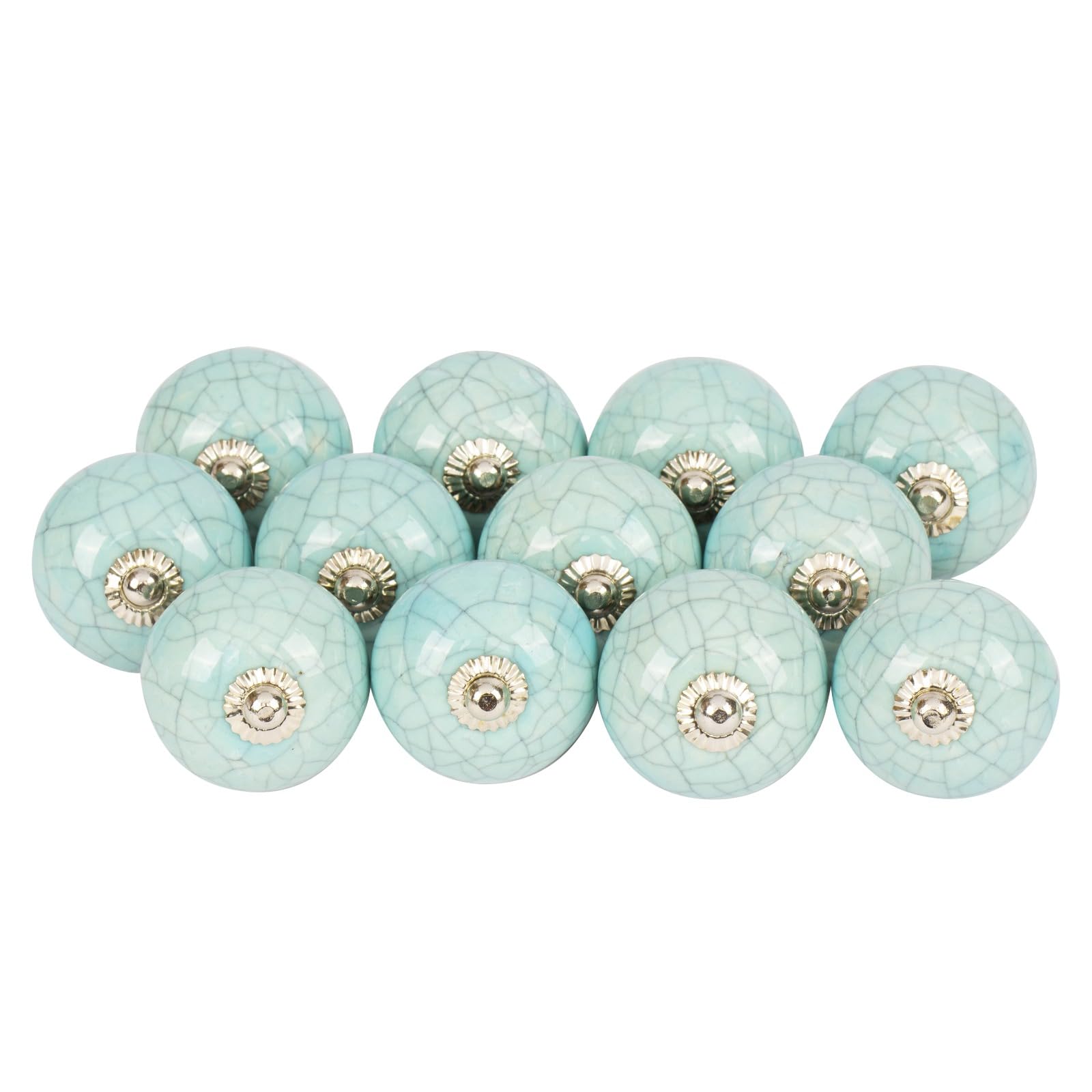 Art Of Creation 20 pomelli in ceramica fatti a mano vintage shabby chic per porte interne di mobili, armadi, cassetti, colore: verde