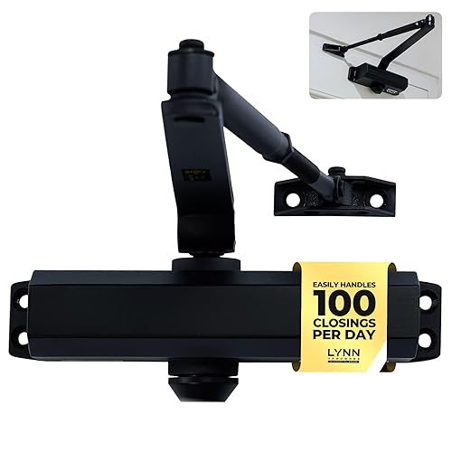 LYNN HARDWARE Medium Duty Automatic Door Closer (Matte Black) -