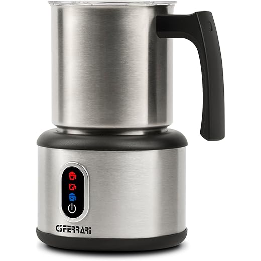 G3 Ferrari G10198 Choco-LAT Milk Frother with Removable Stainless Steel Cup, 600 Watt, 250 ml, 3 Touchscreen Functions