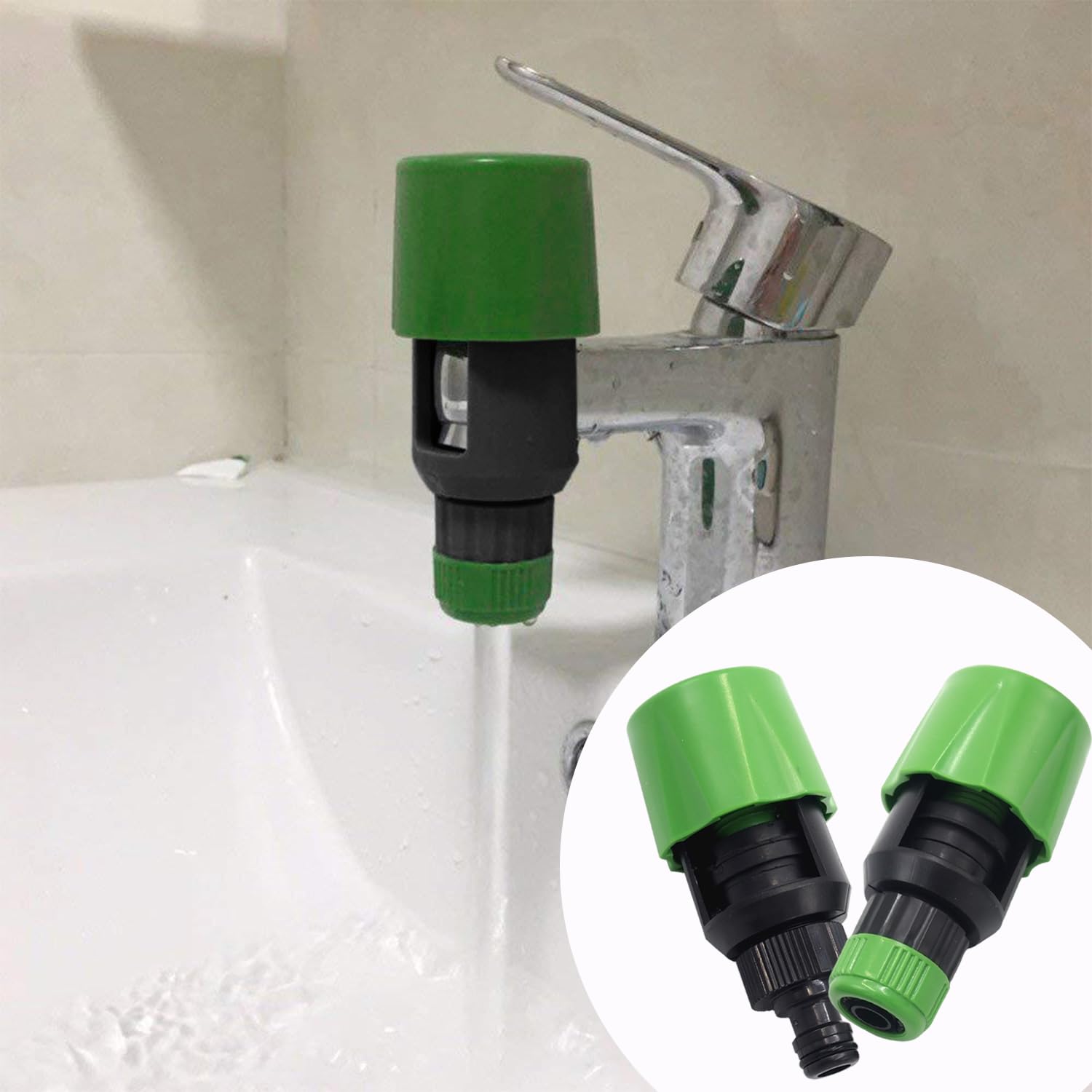 Lot de 2 raccords pour robinet de cuisine, robinet d'évier, raccord de robinet d'irrigation de jardin, adaptateur de tuyau d'évier