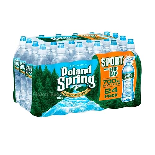 Poland Spring Agua y deporte con tapa abatible de 237 onzas paquete de 24
