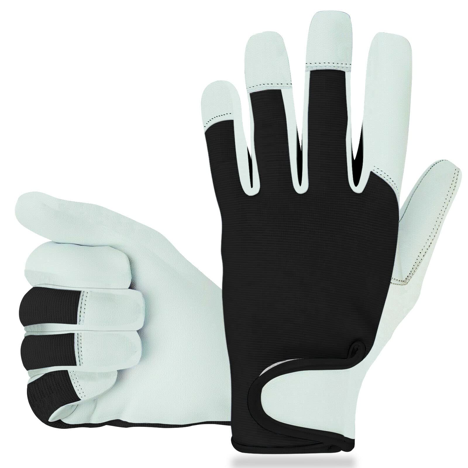 Equestrian Horse Riding Gloves Synthetic Leather Cotton Mens Ladies Kids S M L (Medium, Black)