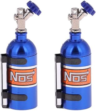 2Pack Metal Simulation Nitrogen Bottle Decoration Part Accessory Compatible with 1/10 RC Crawler Car for TRX4 Axial SCX10 RC4WD Tamiya 90046 D90 D110 TF2 (Blue)