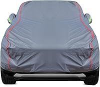 Vista 23 de Funda de Coche Transpirable de Nuevo Material, Funda Impermeable para Coche, Puertas con Candados y Cremalleras, Protección UV Impermeable