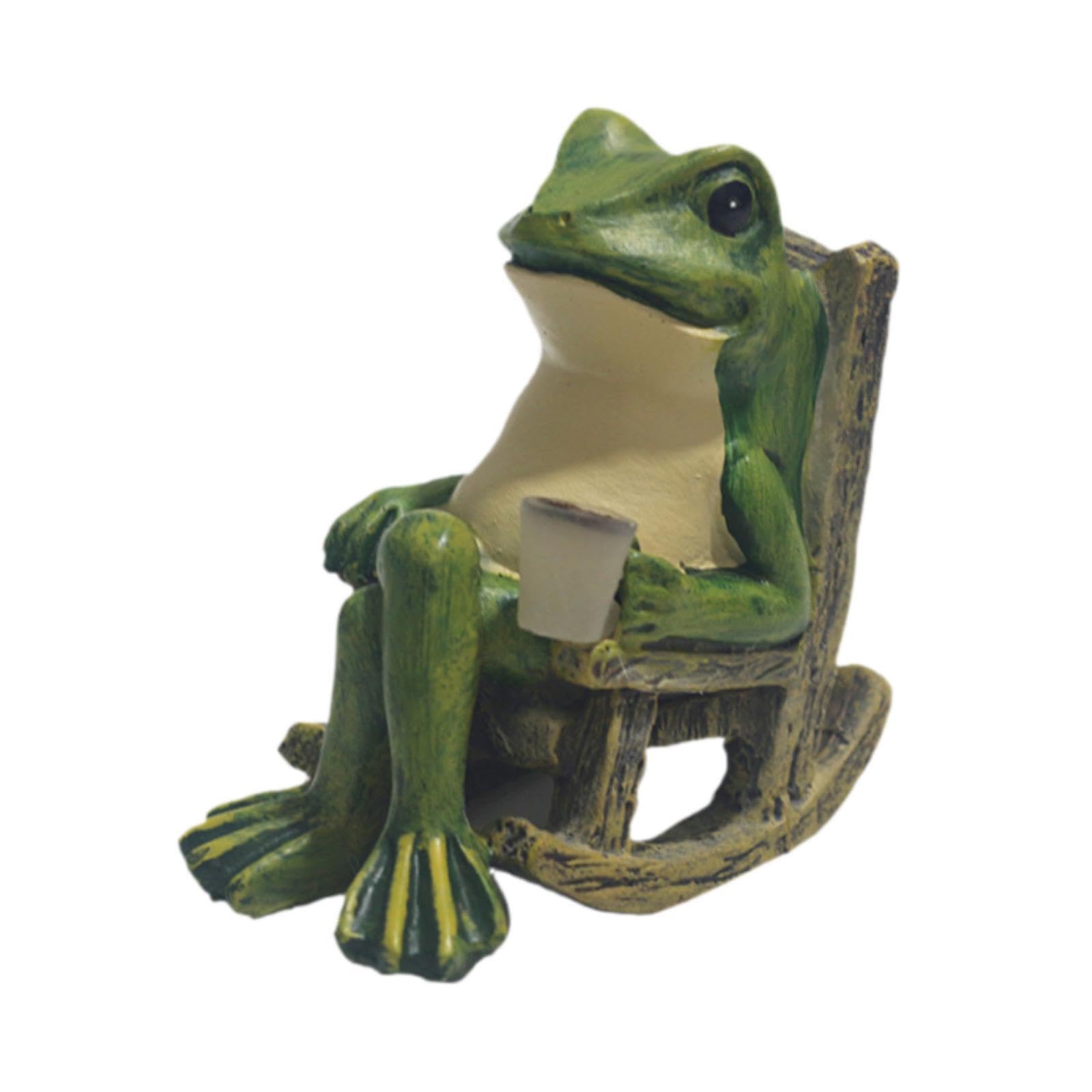 Solar Frog Statue Housewarming Gifts Walkway Lawn LED Yard Porch Night Light| Garden Statue | Lawn Ornament | Dcor-image-16