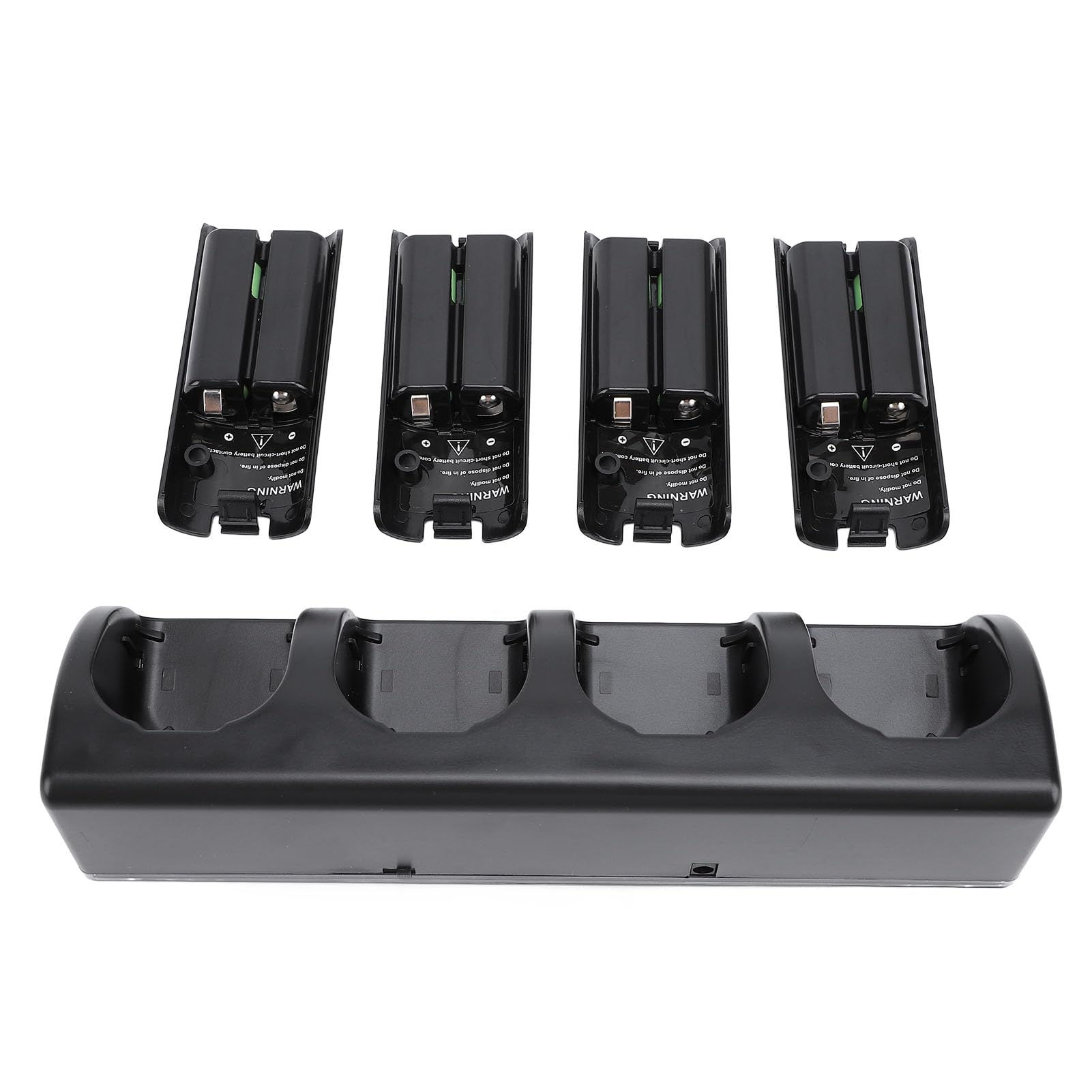 Stazione di Ricarica per Controller Remoto per / U con Batteria Ricaricabile da 4 Pacchi da 2800 MAh, Stazione Dock di Ricarica per Controller (BLACK)