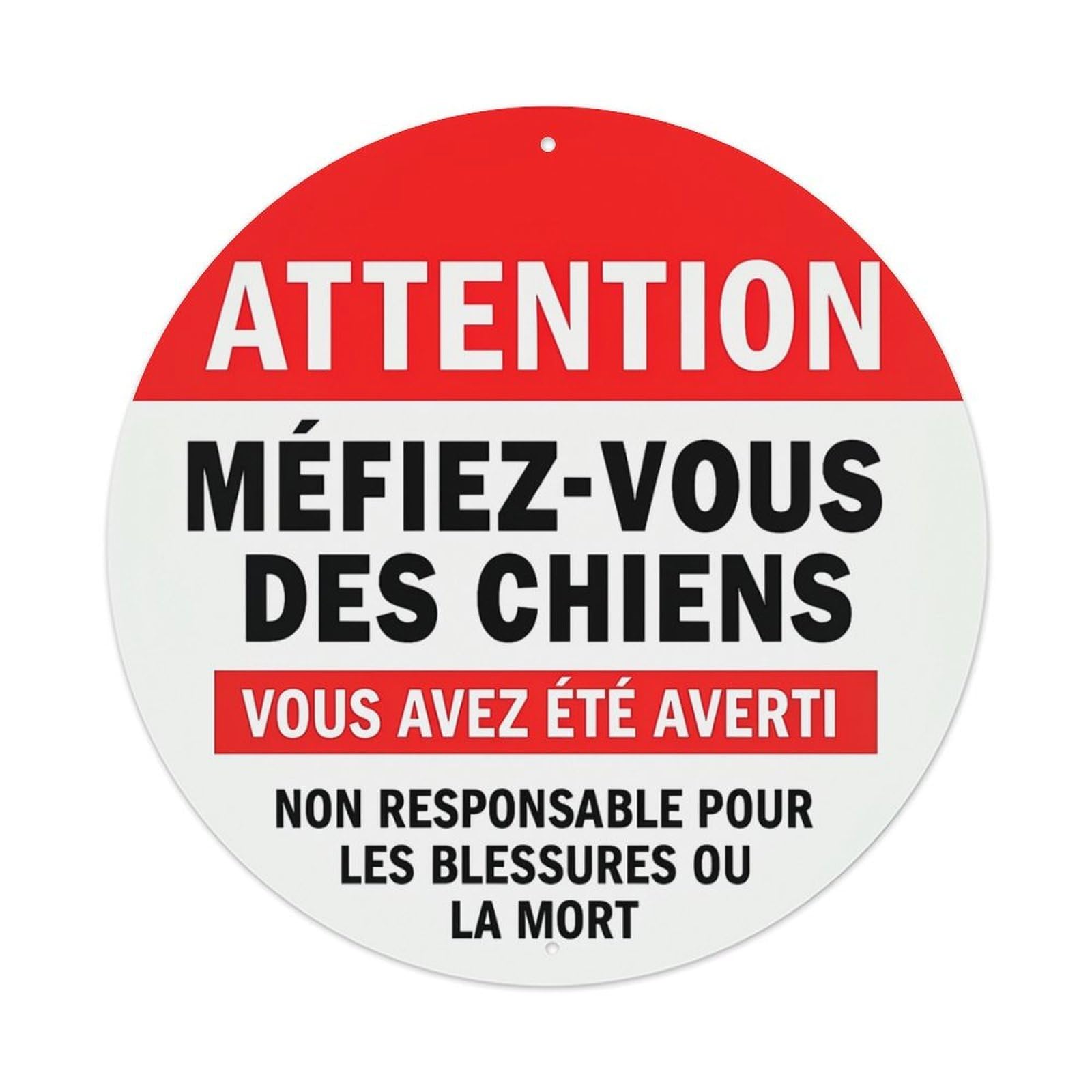 Attention Mefiez Vous Des Chiens Metal Tin Sign Plaque