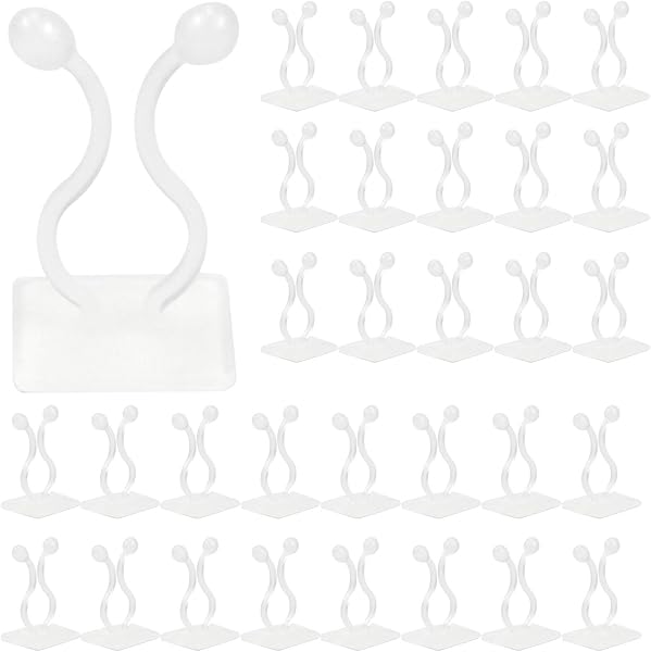 50 clips adhésifs blancs pour plantes grimpantes
