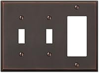 Vista 18 de Amerelle 68DDB Manhattan - Placa de pared, 1 dúplex, metal fundido, bronce envejecido, paquete de 1