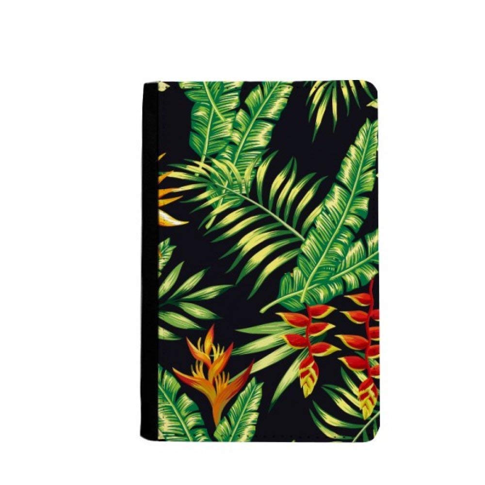 Tropical Leaf Drawing Art Plant Paspoort Houder Travel Portemonnee Hoes Kaarttas