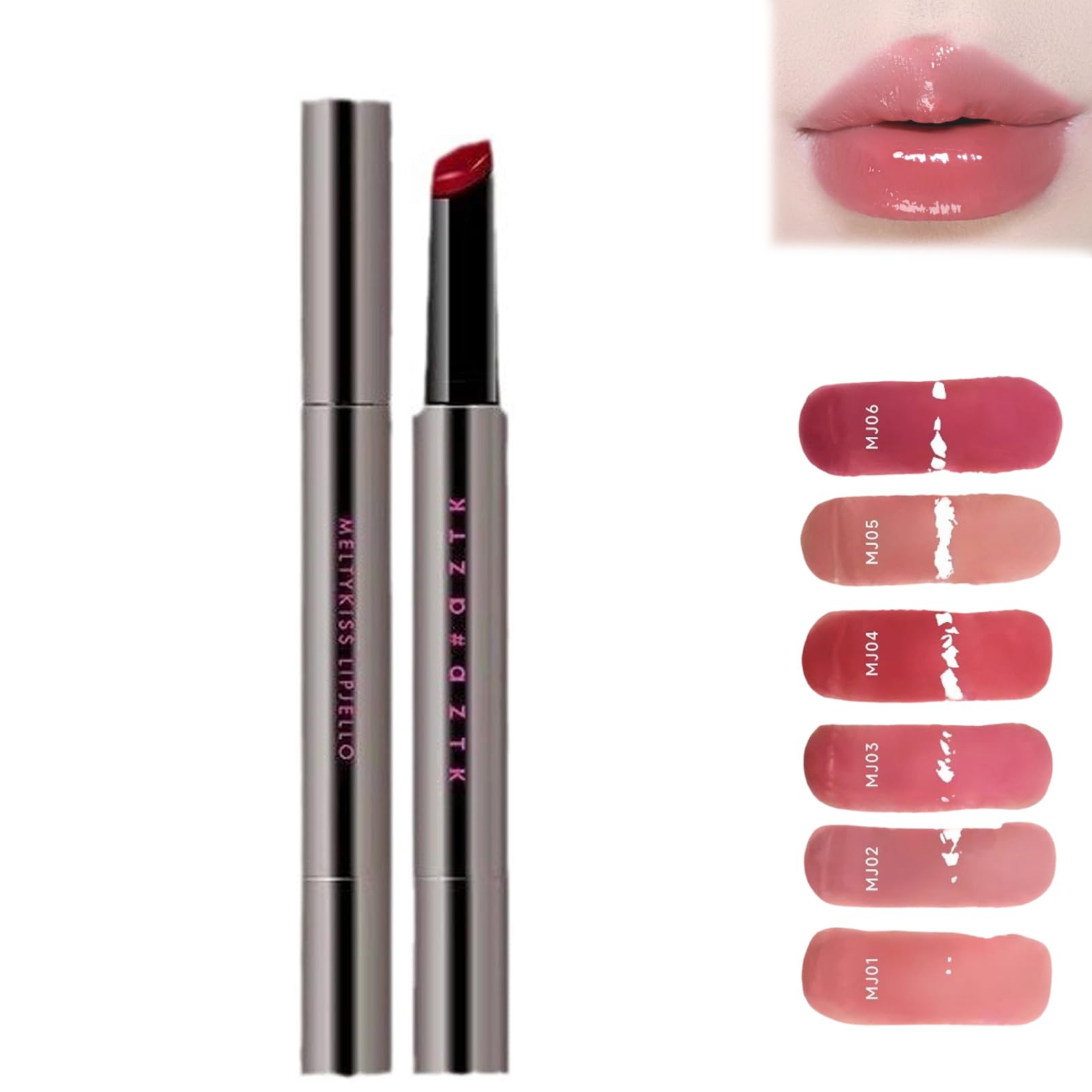 PromenAztk Meltykiss Jelly Gloss Lipstick, Aztk Gloss Lipstick, Aztk Lipstick, Aztk Moisturizing Melty Kiss Lip Jelly, Long Lasting Waterproof Non-Fading Lipstick Lip Gloss, For All Skin Types