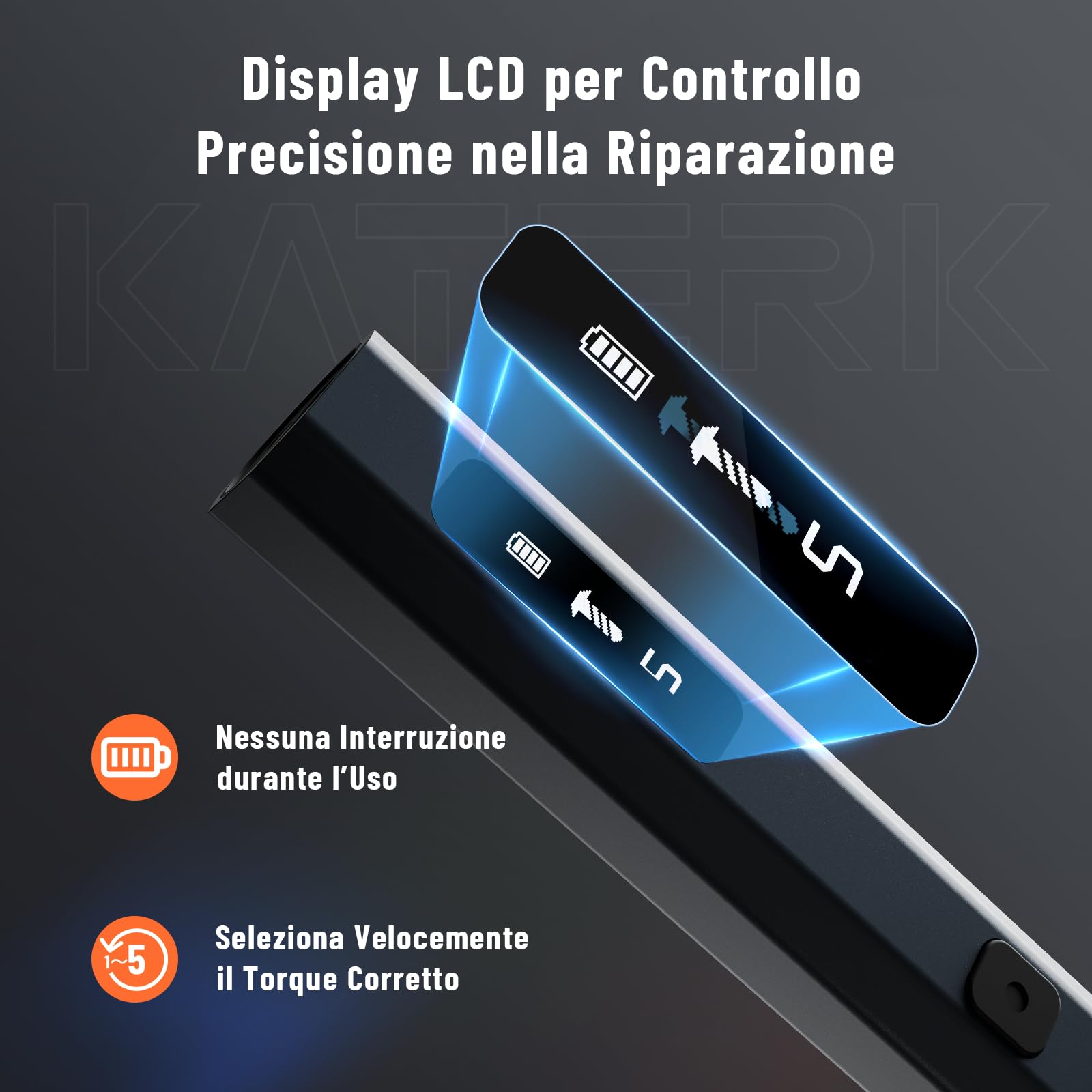 Katerk Mini Cacciavite Elettrico, Set di Cacciaviti di Precisione per Occhiali con 64 Punte di Precisione Magnetiche S2, Coppia a 5 Marce, LED, Senza Fili, per Telefono Fotocamera Portatile