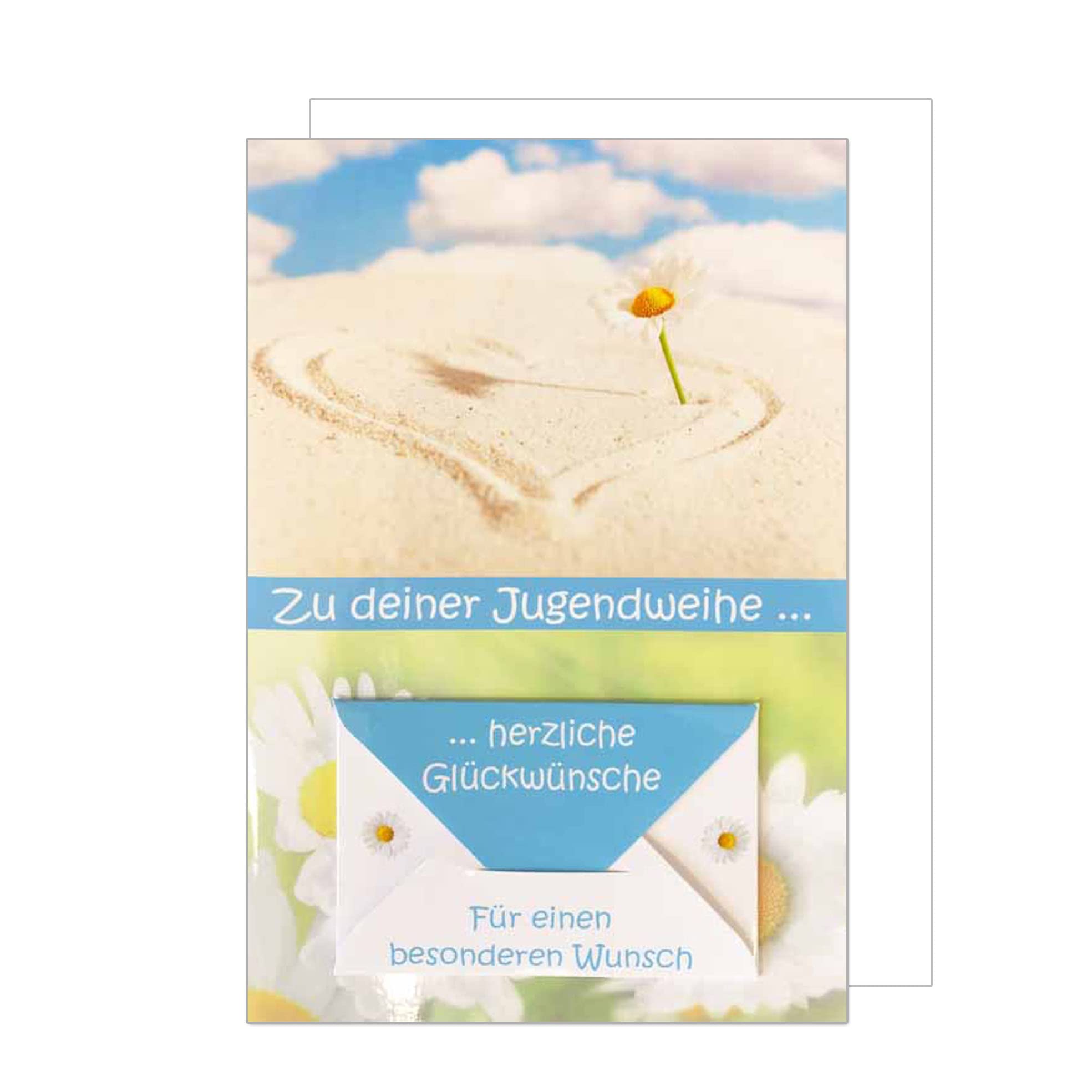 Edition Seidel Premium Jugendweihekarte - Mit Umschlag, 11,5x17 Cm, Design Mit Himmel & Wolken