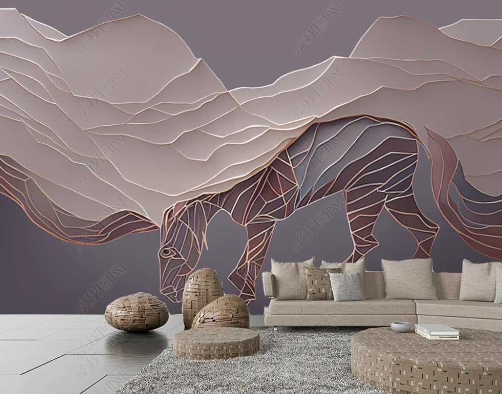 Papier peint intissé simple 3D grand format 400x280cm pour décoration murale de restaurant et salon