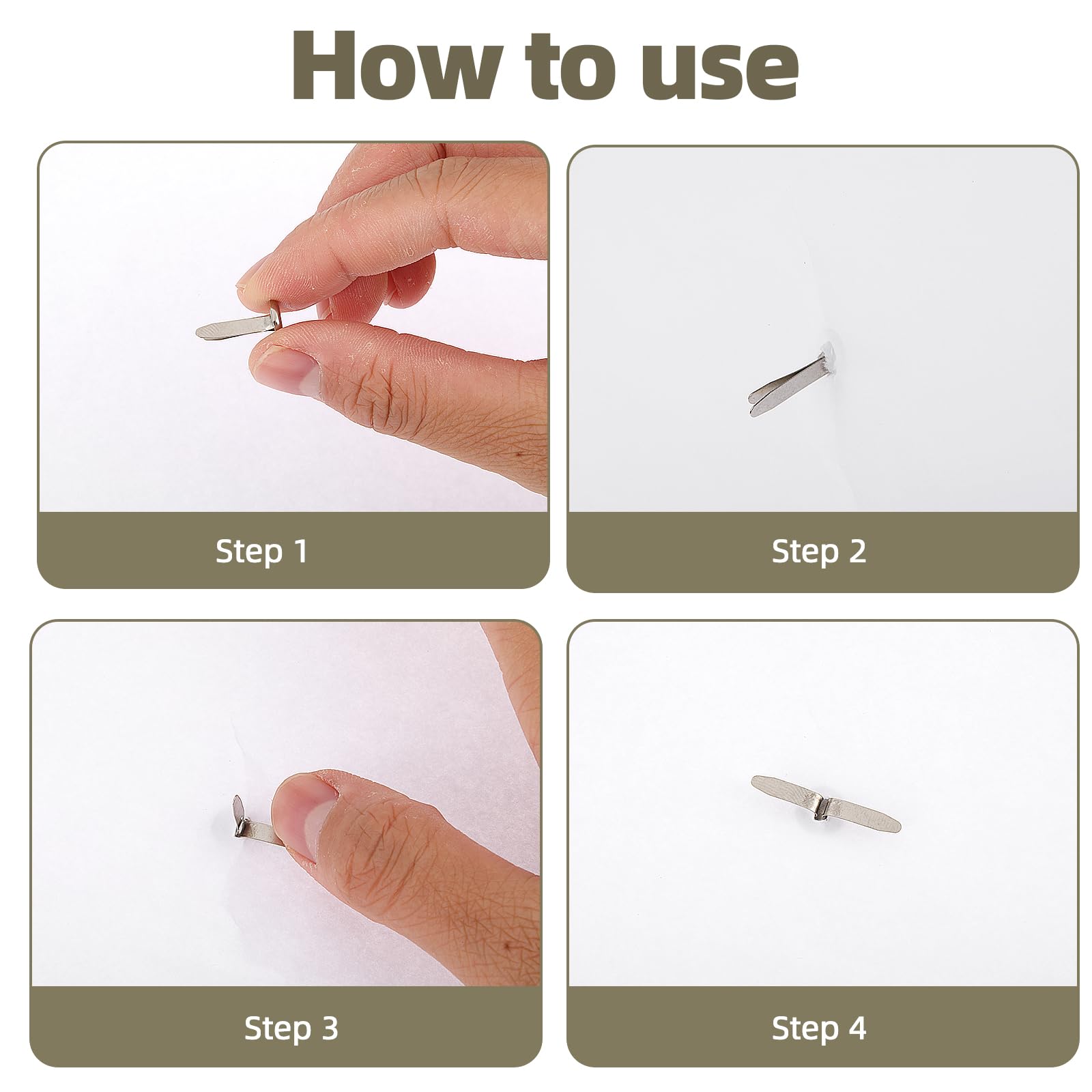 Caianwin Musterbeutelklammern 200 Stück - Gold Rundkopfklammern Für Basteln