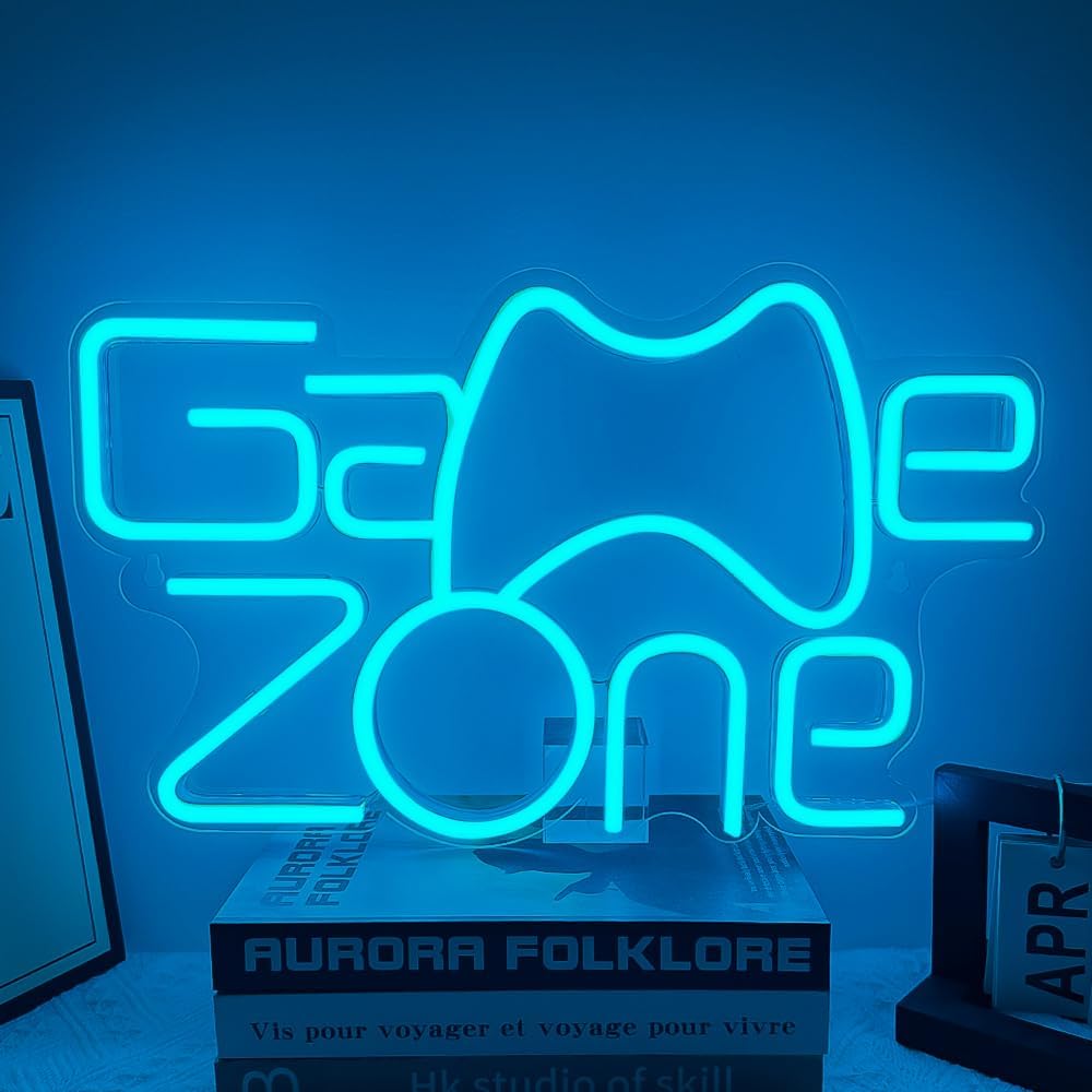 Game Zone Neon Sign,Gamer Neon Light for Game Room Decor,Gaming Neon Light Signs Gift for Teen Boys Room Decor with USB Powered - Image 2