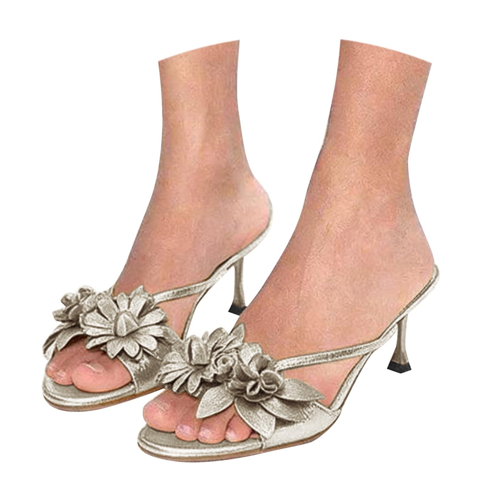 Scarpe Donna Tacco Medio Sandali Tacco Basso Largo Sandali estivi nuovi sexy con punta a punta stile francese con gonna e alto Cuoio Donna Bassi Scarpe Zeppa
