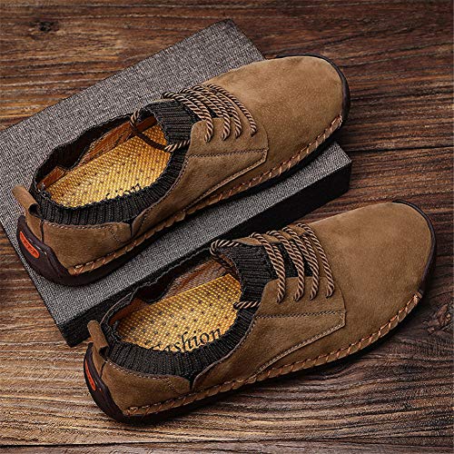 BIFINI Mens Suede Loafers Flats Sneaker Hand Stitching Outdoor Walking Daily Shoes4