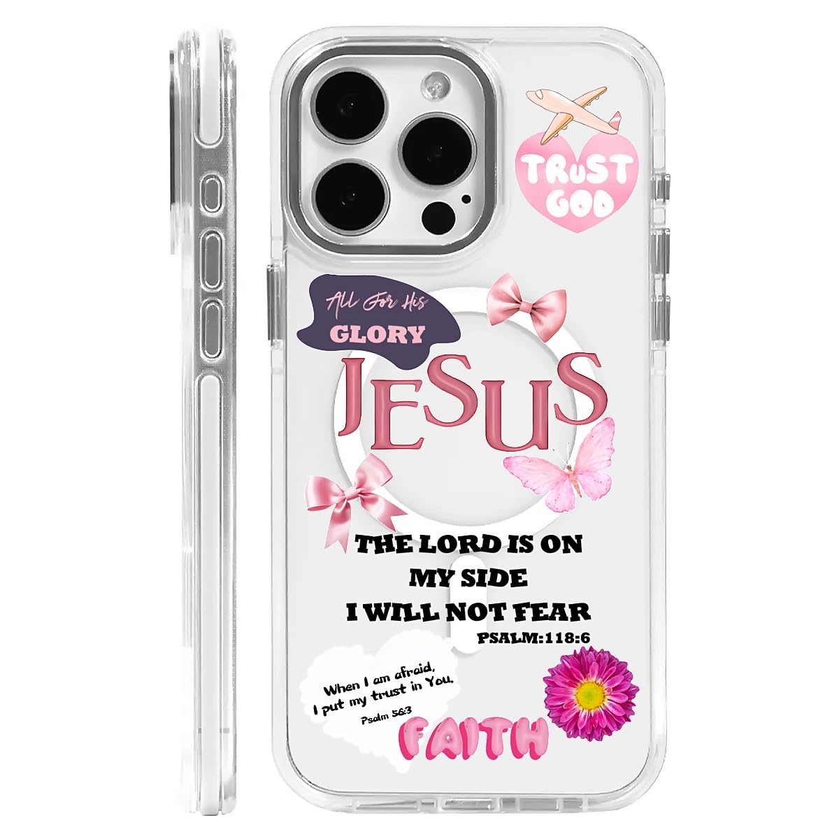 OKBUOK for iPhone 14 Plus/15 Plus Case [Compatible with Magsafe],Girls Women Clear Magnetic Case Silicone Shockproof Protective Cover with Pattern