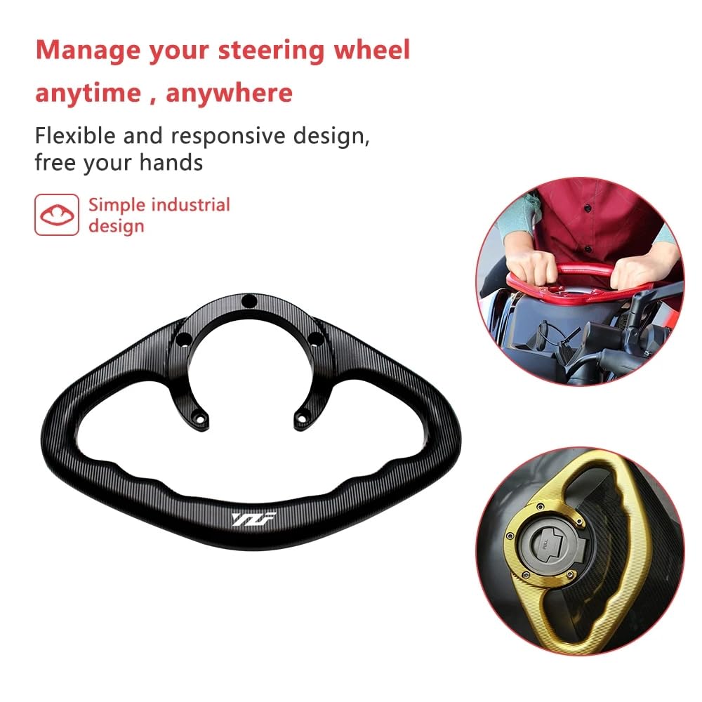 Maniglia per serbatoio del carburante per moto, maniglia per passeggero, per YZF R1, R6, R25, R3, R15, 1000 (nero)