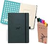 Dingbats Wildlife Dotted A5 Notebook Journal and Dual Tip Coloring Pens Bundle