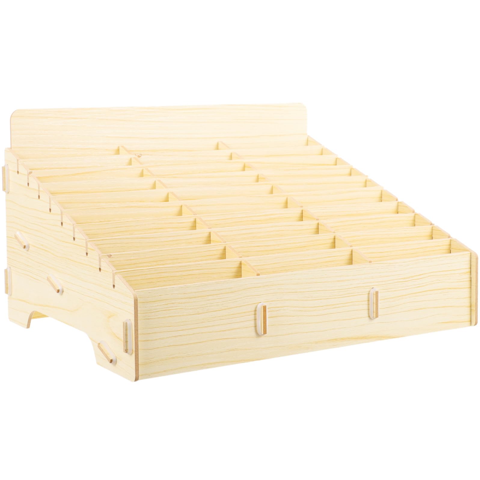 CRAFTHROU Organizzatore da Scrivania Capacità di in Legno 30 Scomparti, Portaoggetti Rustico per Riporre Piccoli Oggetti e Cancelleria per Ufficio e Casa