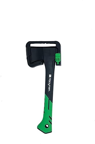 Hooyman Hacha grande y pequeña con construcción resistente, hoja de molienda en V, mango ergonómico antideslizante en H, núcleo de fibra de vidrio