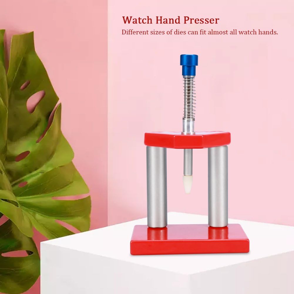 Sonew Watch Hand Presser Tool for Fitting and Repair with 10 Assorted Plastic Dies for Precision Watchmaking