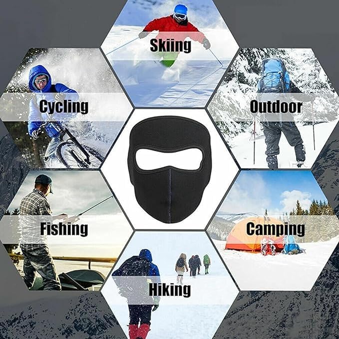 Image of Face Mask for Bikers 1 Pcs Riding UV Protected Full Face Cover for Men & Women, Mask for Bike Riding Accessories Cycling Accessories for Rider Full Helmet Cover for Men (Black)