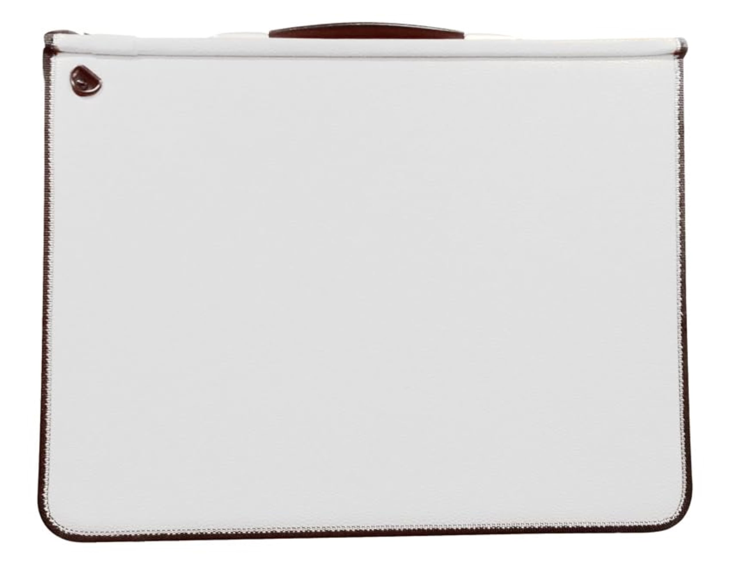 A4 White Padded Professional Leather-Look Ringed Portfolio – Stylish & Durable Presentation Portfolio with Zip Closure & Binder Rings for Documents & Artwork