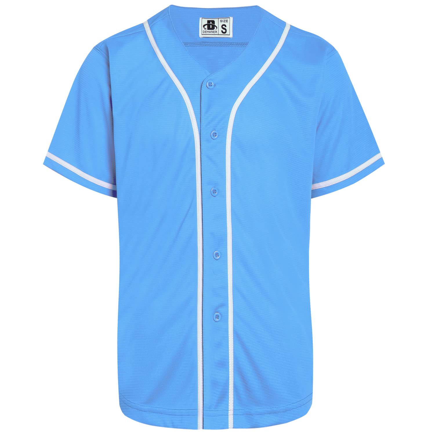 DEHANER Plain Blank Baseball Jerseys for Men Women Adult Hip Hop Hipster Button Down Shirts Sports Uniforms Outfits