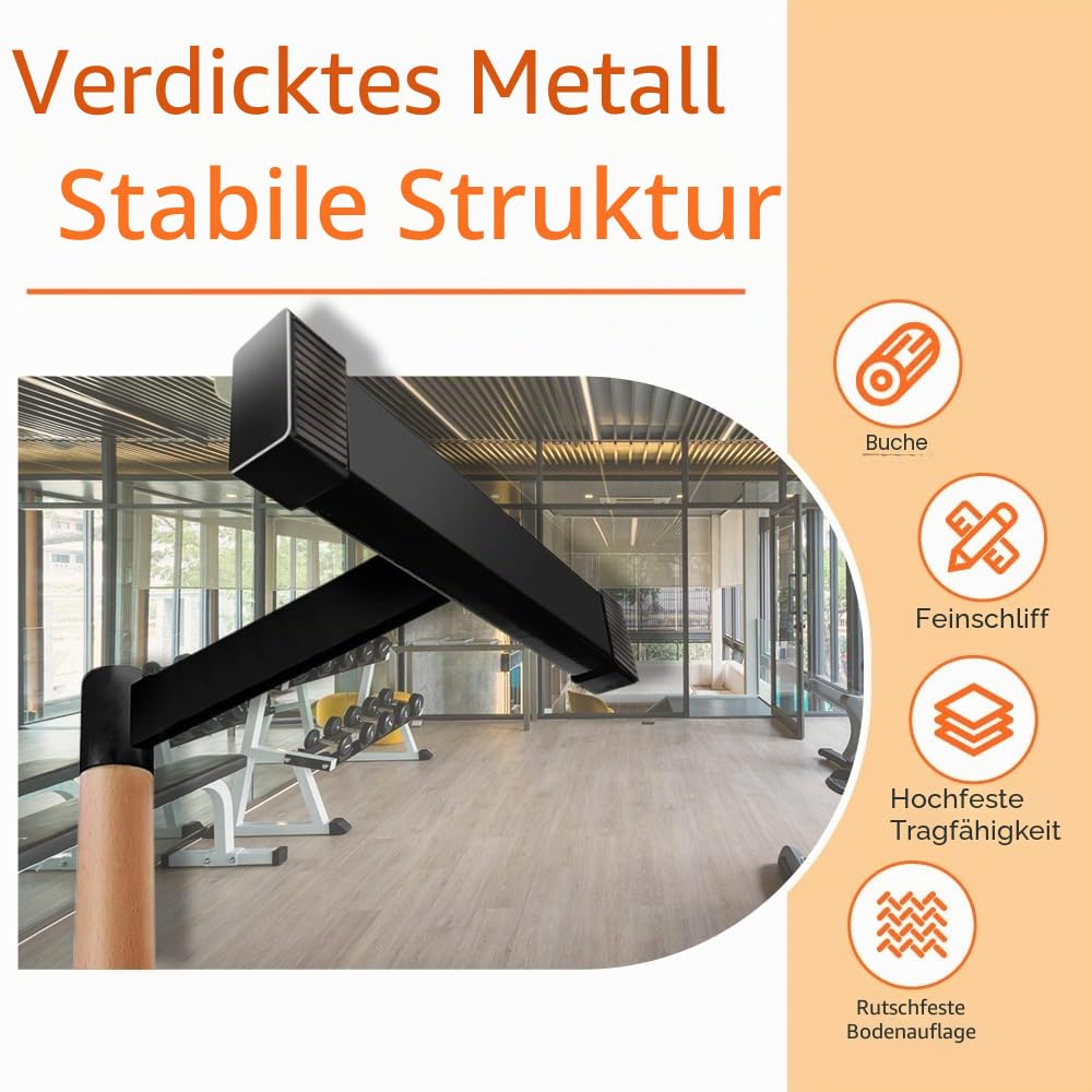 Parallettes calisthenics Holz Rutschfeste Liegestützgriffe, Premium Turnen und Calisthenics Equipment, Bounabay Dip Bar Krafttraining, Handstand Barren, Push up bar