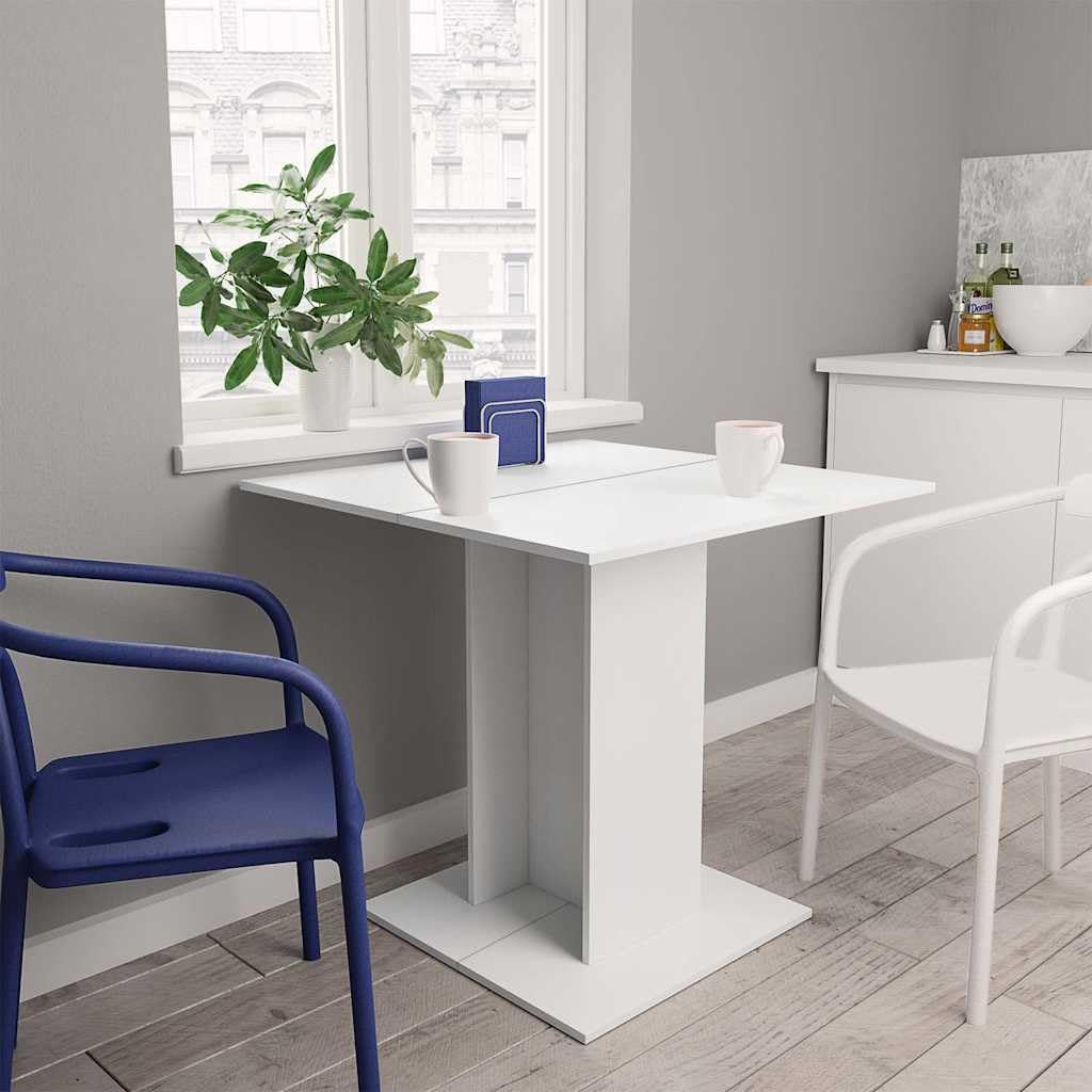 Stół do jadalni biały 80 x 80 x 75 cm materiał drewnopochodny