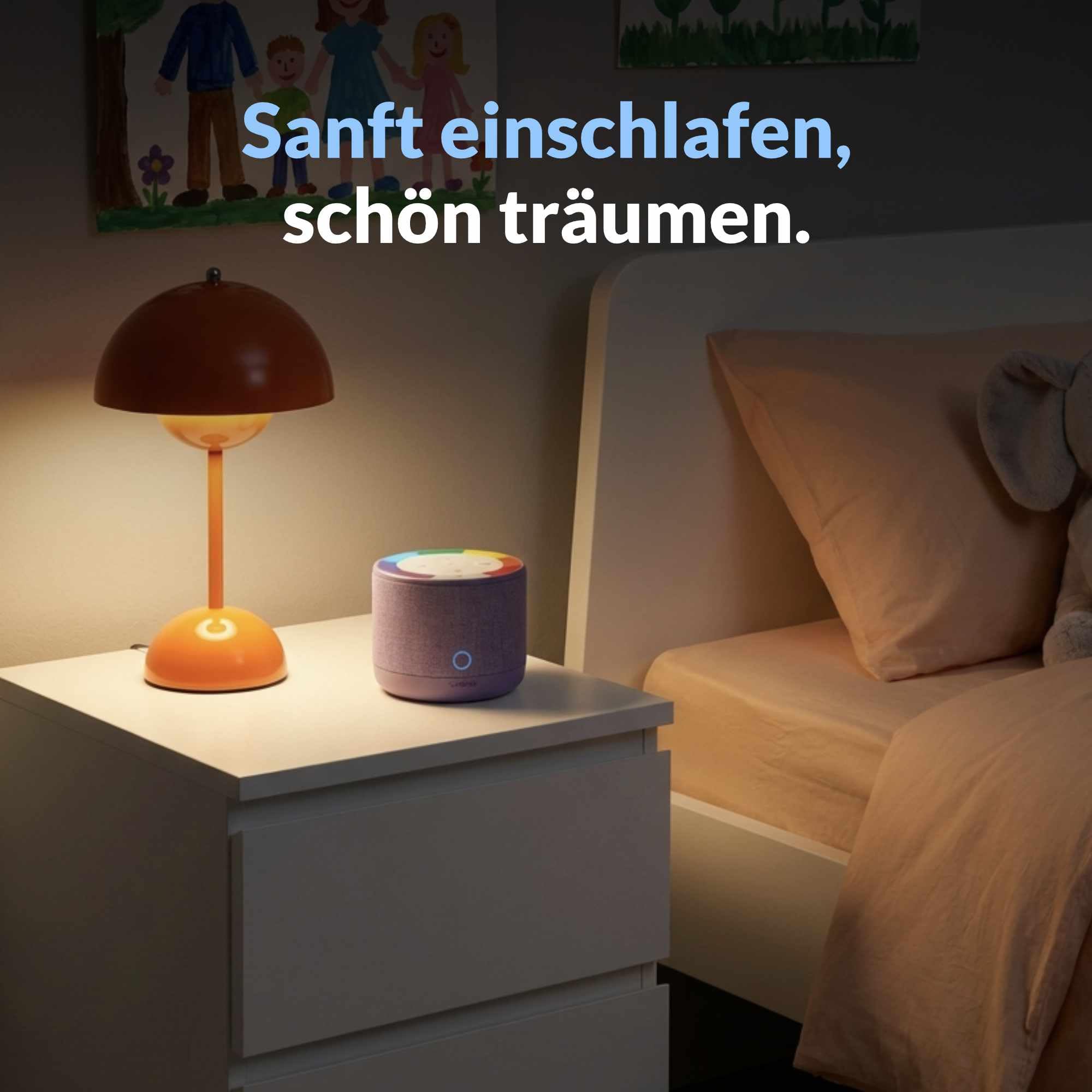 wobie Box Musikbox – Interaktive Hörspielbox & Musikplayer mit Direktzugriff auf Spotify – Bildschirmfreie kabellose Audiobox mit WLAN, Bluetooth & Kopfhöreranschluss – Hörspiele, Musik & Podcasts