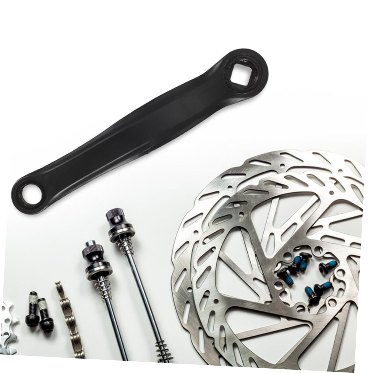 4pezzi Pedivella per Bicicletta Crank Arm per Mountain e Strada Design Resistente e Confortevole Compatibile con Varie Tipologie di Bici Nero