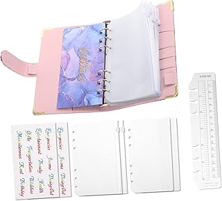 Ciieeo 1 Conjunto Fichário Livro De Orçamento De Envelopes De Orçamento De Folhas Soltas Livro De Orçamento Caderno A6 Envelopes A6 Fichários Fichário De Folhas Soltas Fichário