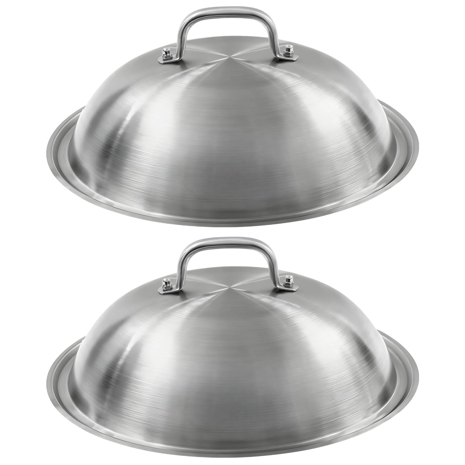 Photo 1 of 12" Heavy Duty Cheese Melting Dome - Round Basting Cover, Stainless Steel Steaming Cover Grilling Melting Dome for Flat Top Hibachi Grill Cooking Outdoor Indoor (2 Pack)