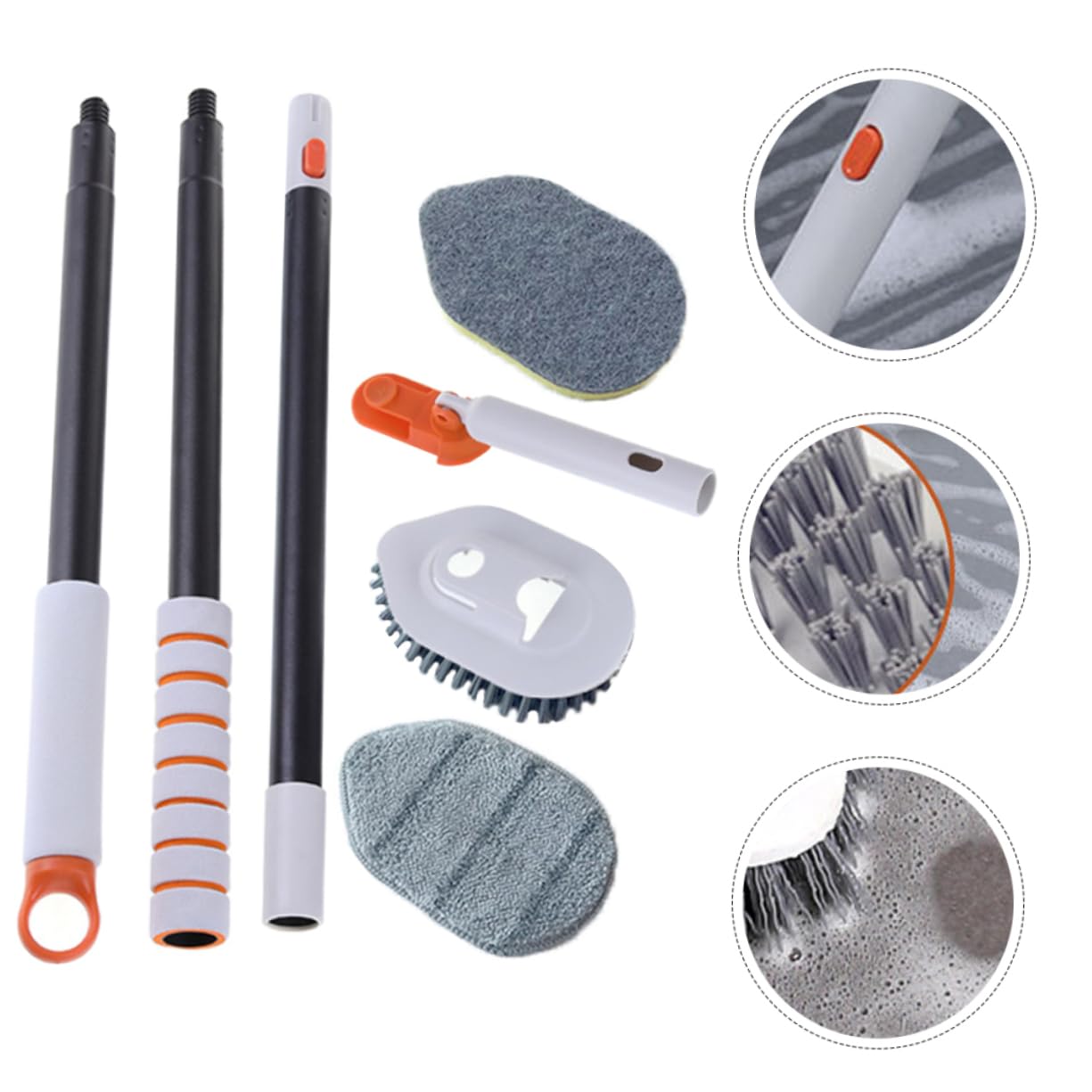 Cepillo De Suelo Multifuncional para Bañera y Baño Cepillo De Limpieza Mango Extensible para Limpiar Azulejos Juntas y Esquinas