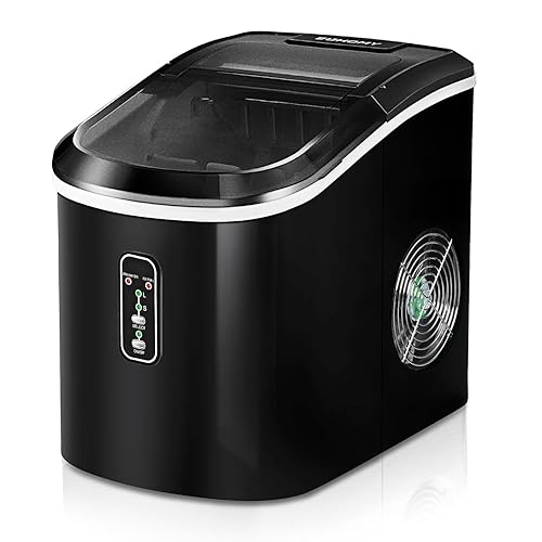 EUHOMY Máquina para hacer hielo, 26 libras en 24 horas, 9 cubos listos en 6 minutos, máquina de hielo eléctrica autolimpiable compacta con cuchara EUHOMY Máquina para hacer hielo, 26 libras en 24 horas, 9 cubos listos en 6 minutos, máquina de hielo eléctrica autolimpiable compacta con cuchara
