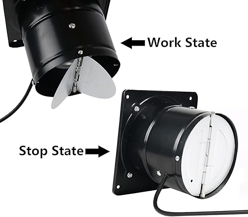 Miniatura 3 de Ventilador de escape con enchufe, ventilador de ventilación a través de la pared de 10 pulgadas 1088CFM con motor de cobre puro ligero, para