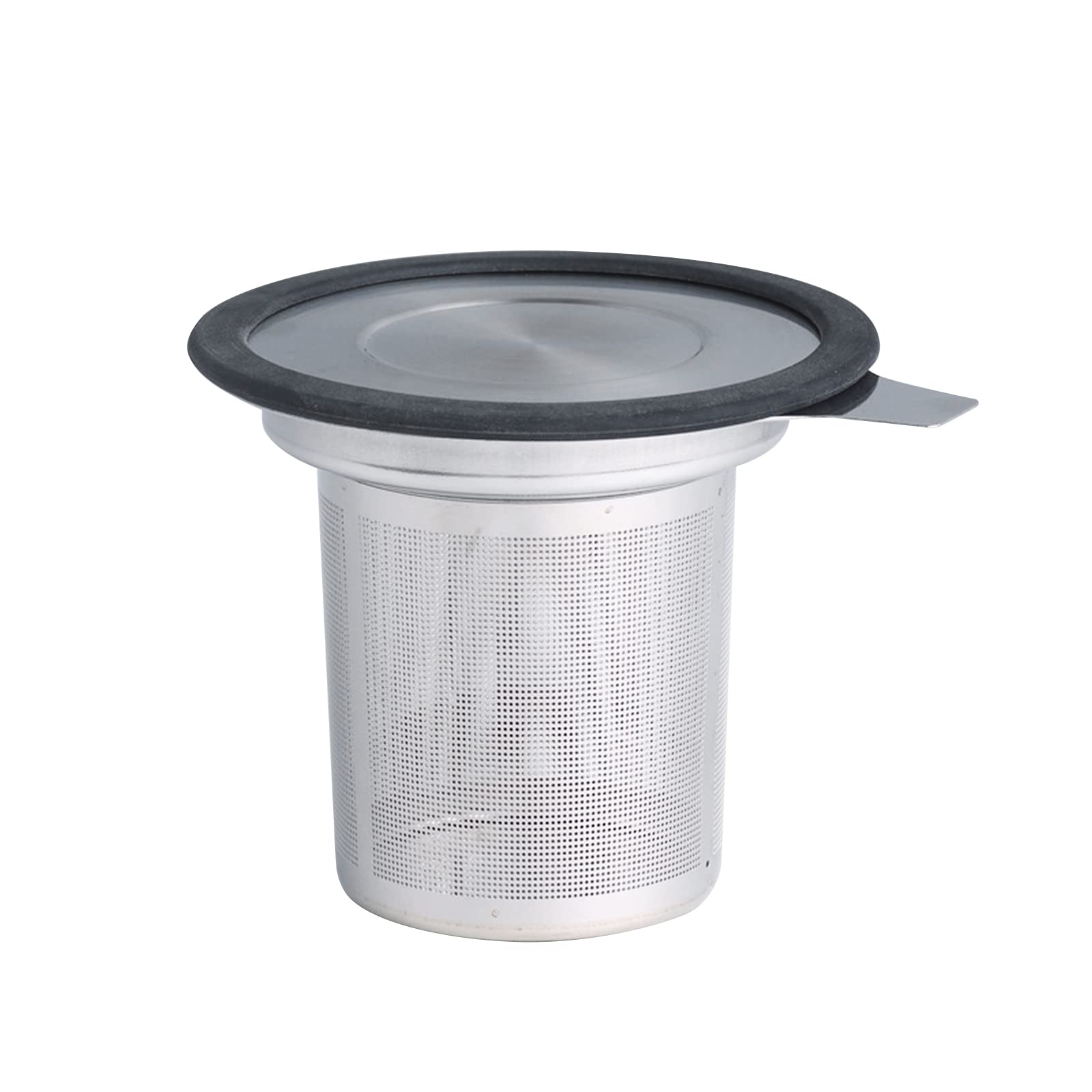 Siyano Silver Tea Leaf Strainer With Silicone Lid 304 Stainless Steel Tea Strainers Tea Filter With Handle Tea Filters For Loose Tea