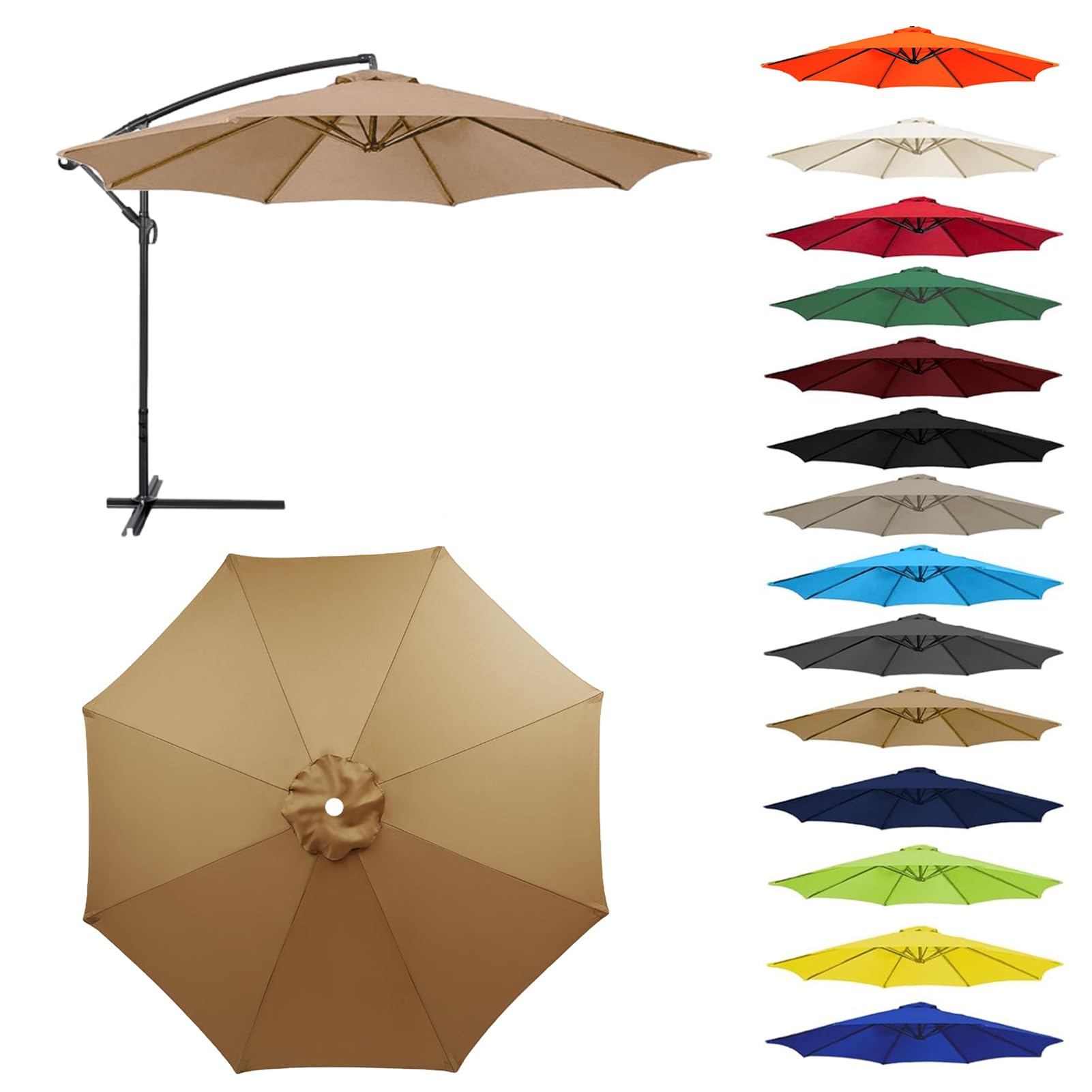 Telo Di Ricambio Per Ombrellone Da Giardino: 2.7 M, Blu Navy, In Poliestere Impermeabile