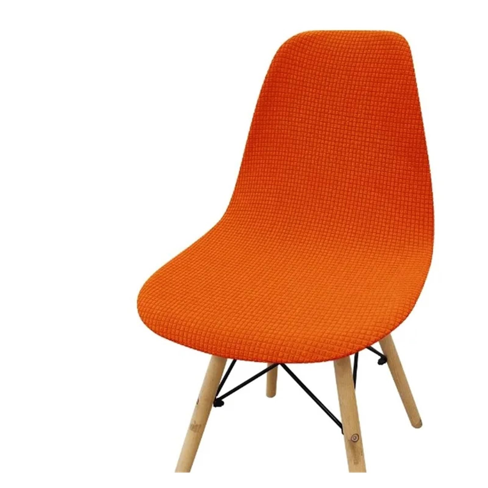 CIOPLJHKL Waterproof Jacquard Chair Cover Stretch Washable Short Round Back Covers Dining Room Adjustable Seat for Hotel, Banquet(Orange)